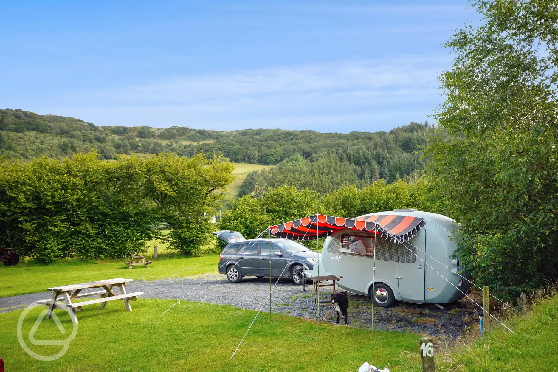 Fully serviced hardstanding touring pitches