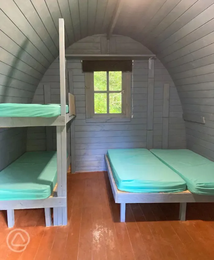 Camping pod interior