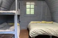 Double camping pod bedroom