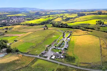 Aerial of Herding Hill Farm Touring, Camping and Glamping Site in Northumberland