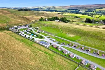 Aerial of Herding Hill Farm Touring, Camping and Glamping Site in Northumberland