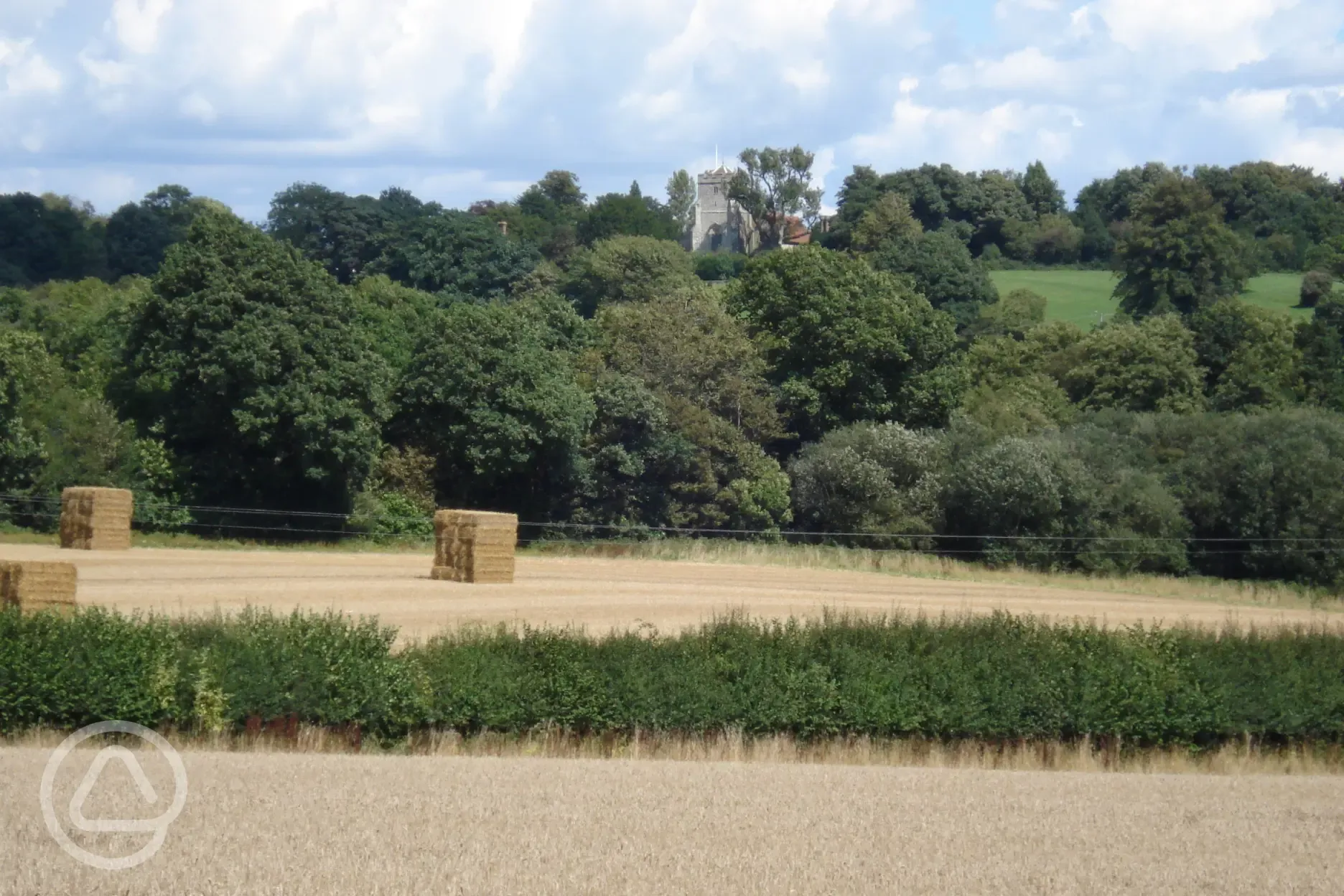Not far across the fields to the village