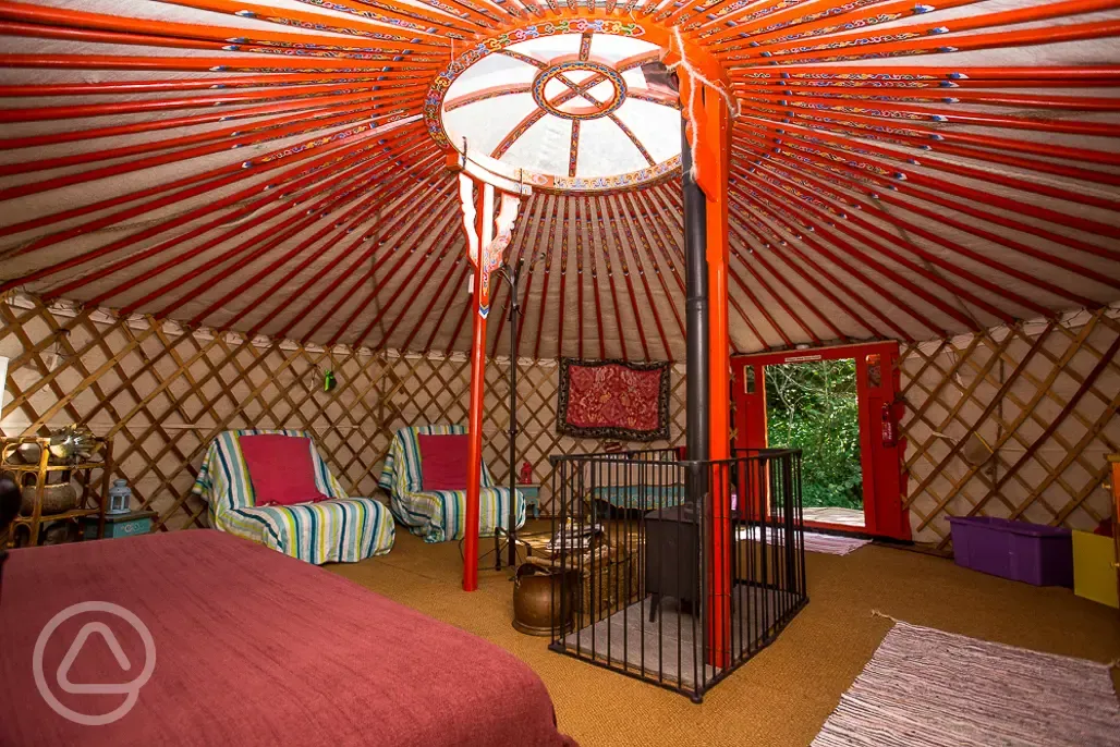 Inside yurt 5