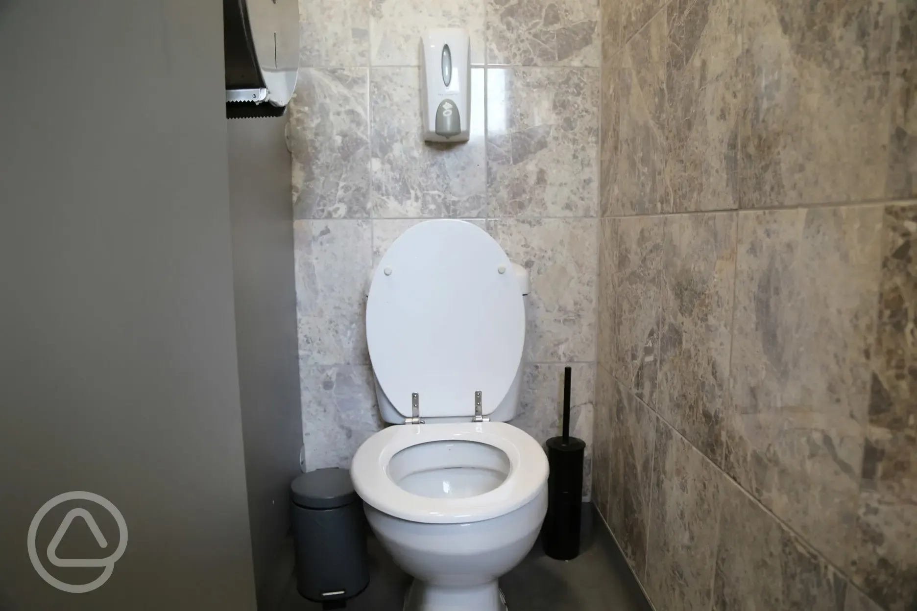 Toilets in the heated block
