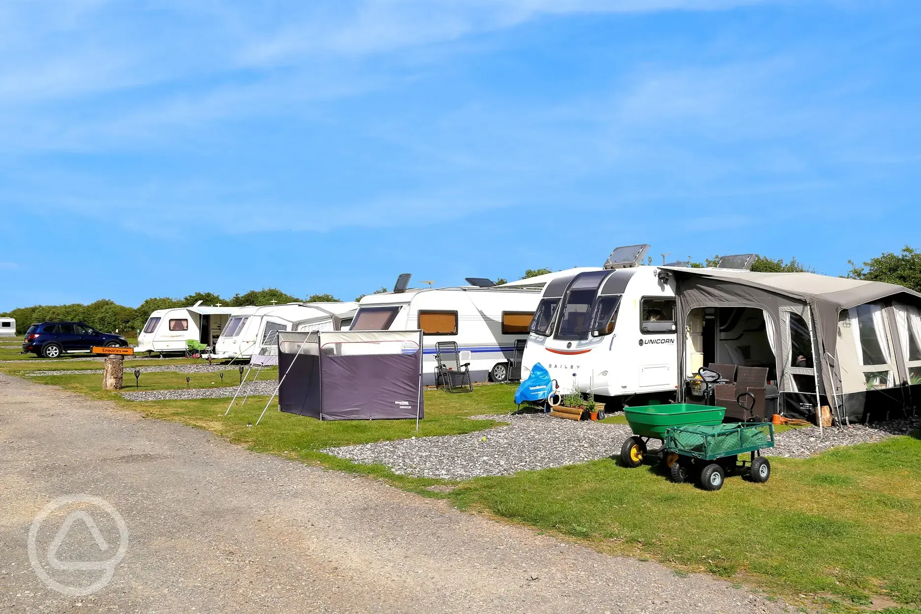 Fully serviced hardstanding pitches