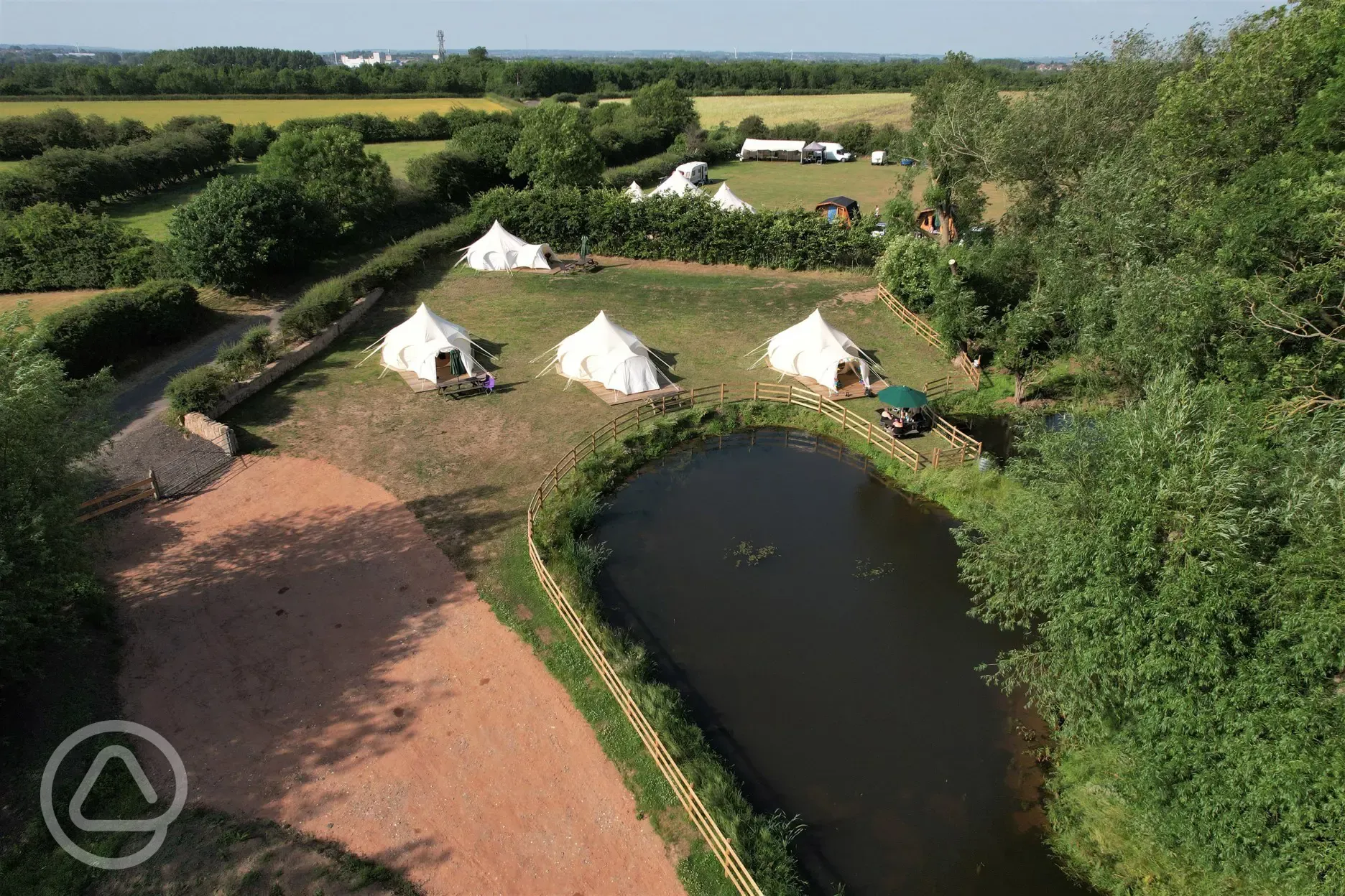 Aerial view of Lotus Belle Tents