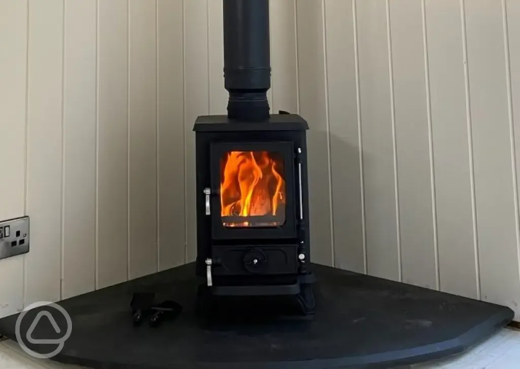 Shepherd's hut wood burning stove