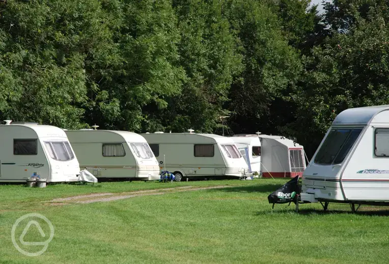 Caravan and Campsite is across 2 fields