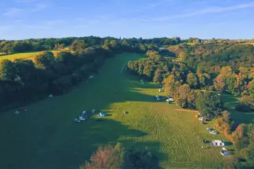 Aerial of view of Hook Farm Campsite