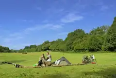 Non electric grass pitches at Hook Farm Campsite