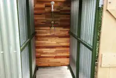 Inside the shower cubicle