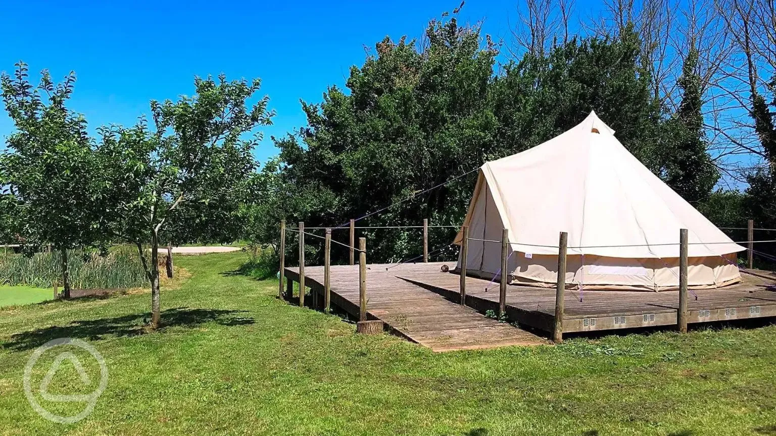 Bell tent on decking