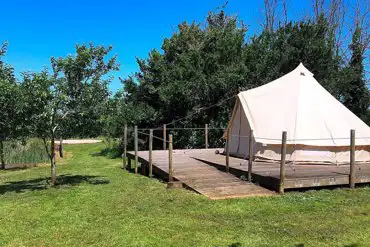 Bell tent on decking