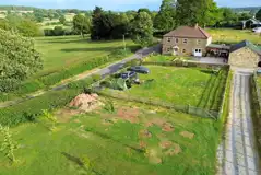 Aerial of the enclosed, secure dog friendly pitch Aerial of the enclosed, secure dog friendly pitch