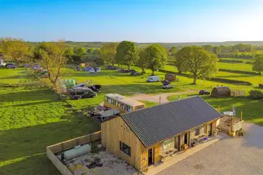 Aerial of Ivy Bank Staycation with the facilities block and cafe