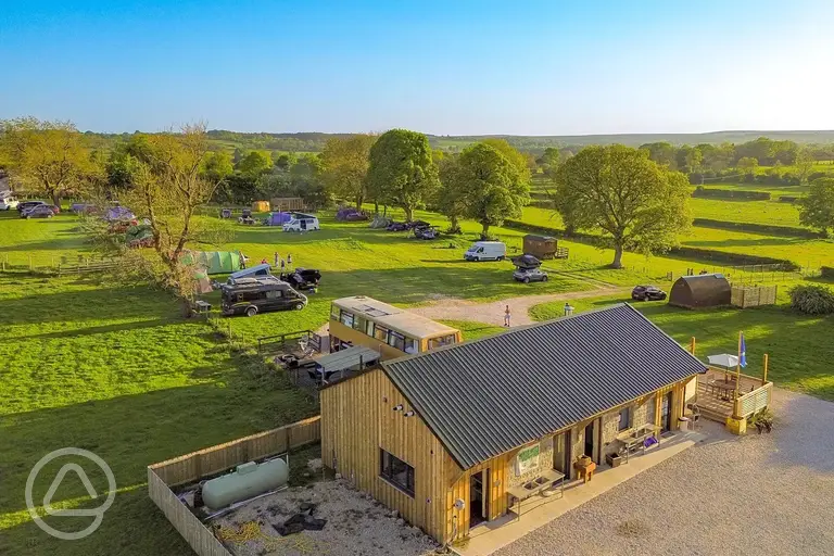 Aerial of Ivy Bank Staycation with the facilities block and cafe