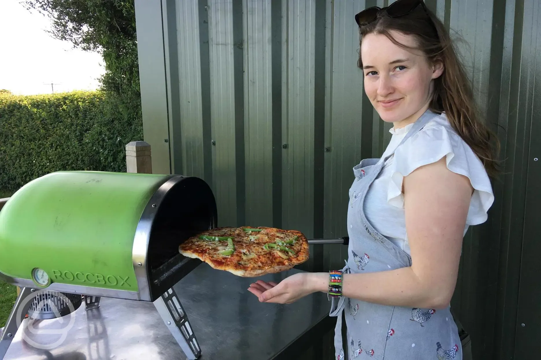 Onsite pizza oven 