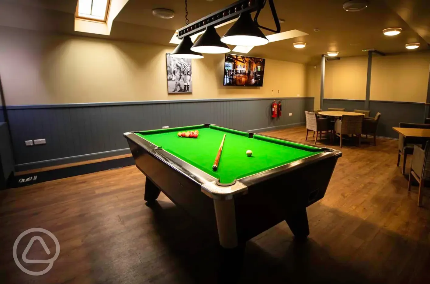 The Knight's Table cafe and restaurant pool table