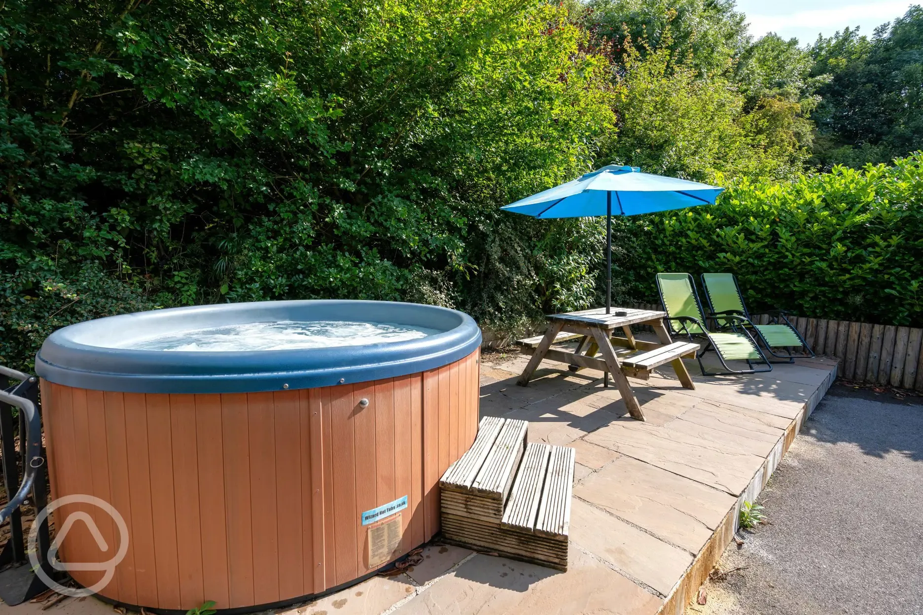 Glamping pod (adult only) - outdoor seating area and private hot tub