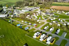 Aerial of the pitches and surrounding countryside at Lady Heyes Holiday Park