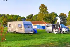 Grass pitches at Laleham Camping Club