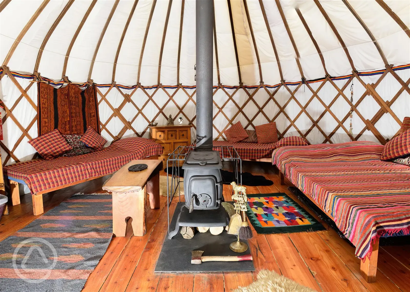 Inside the Bentwood Yurt