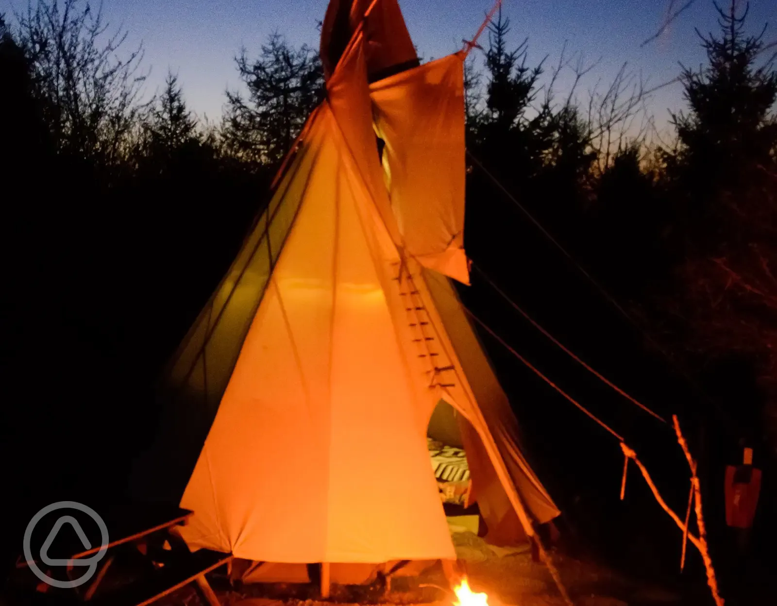 The Tipi with a camp fire