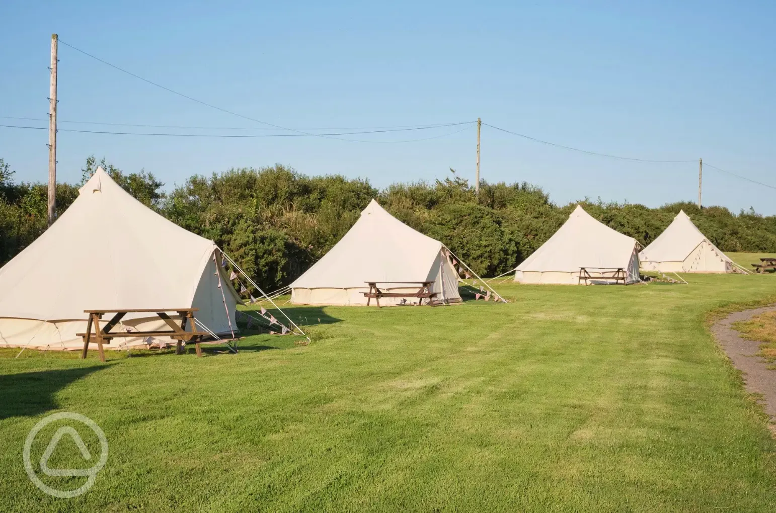Bell tents, sleeping up to four