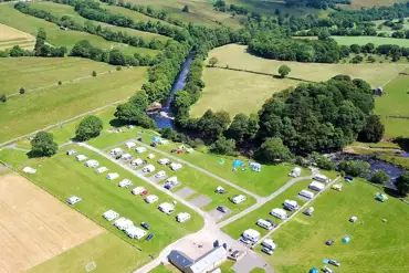 Aerial of Leekworth Park by the River Tees with free fishing