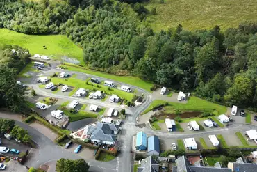 Aerial of the electric hardstandings at Lidalia Caravan Park