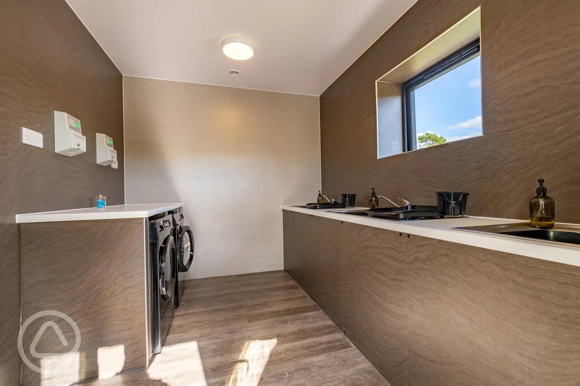 Laundry room and indoor washing up area