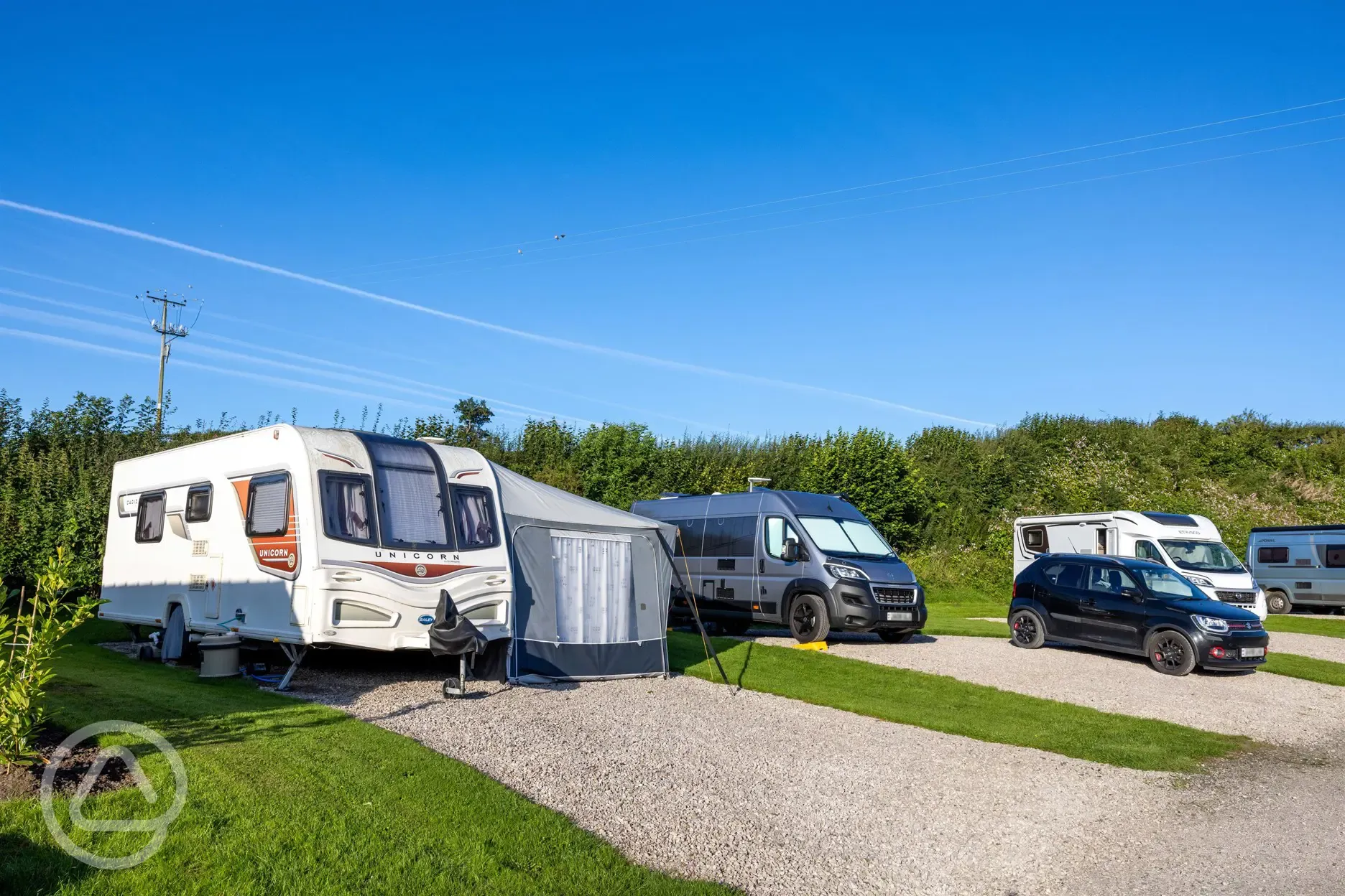 Electric hardstanding pitches with 16 amp hook ups