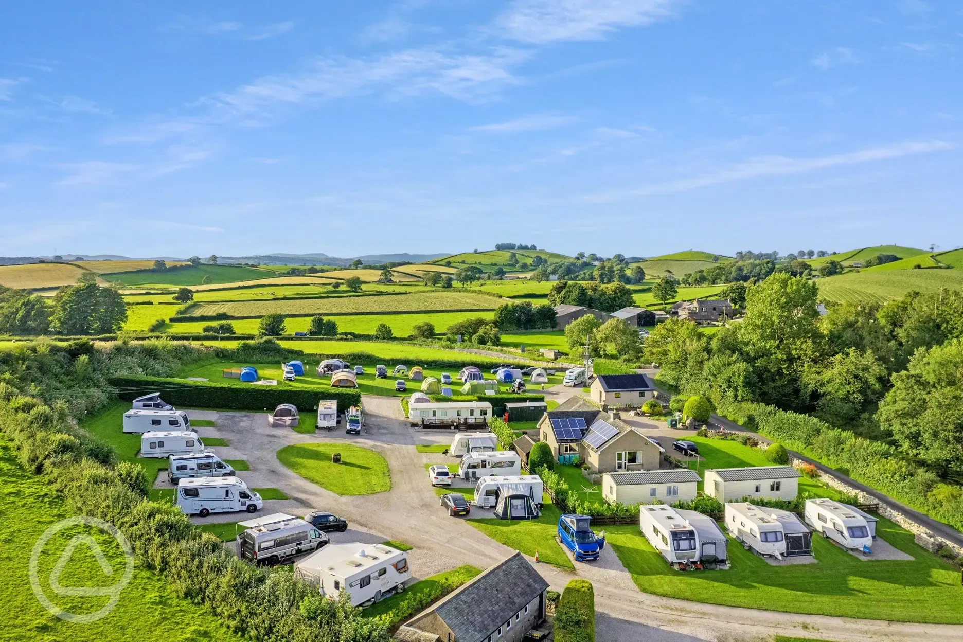 Aerial of Little Acre Holiday Park and surrounding countryside