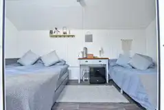 Lavender glamping pod beds