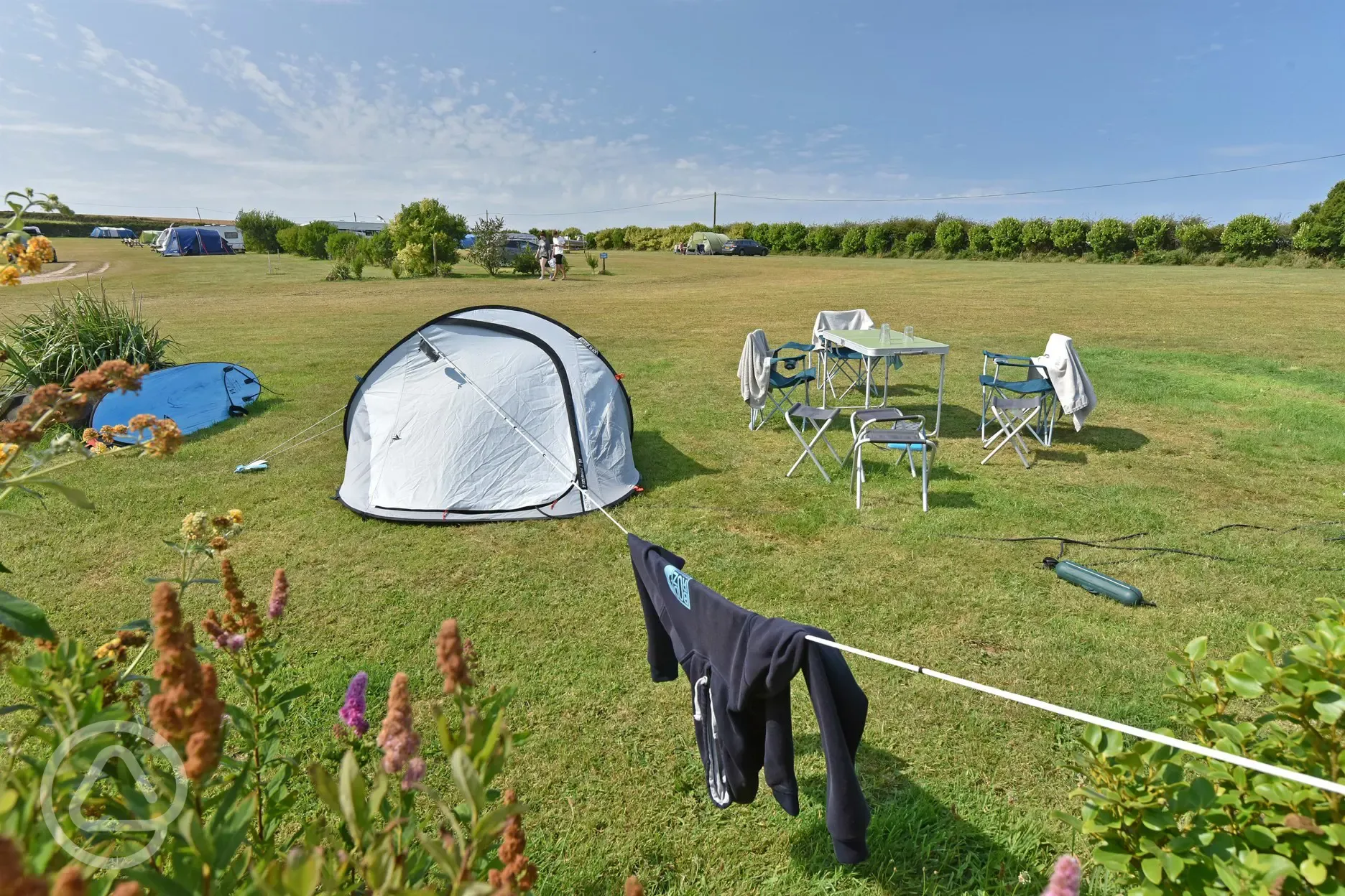 Non electric grass backpacker pitches