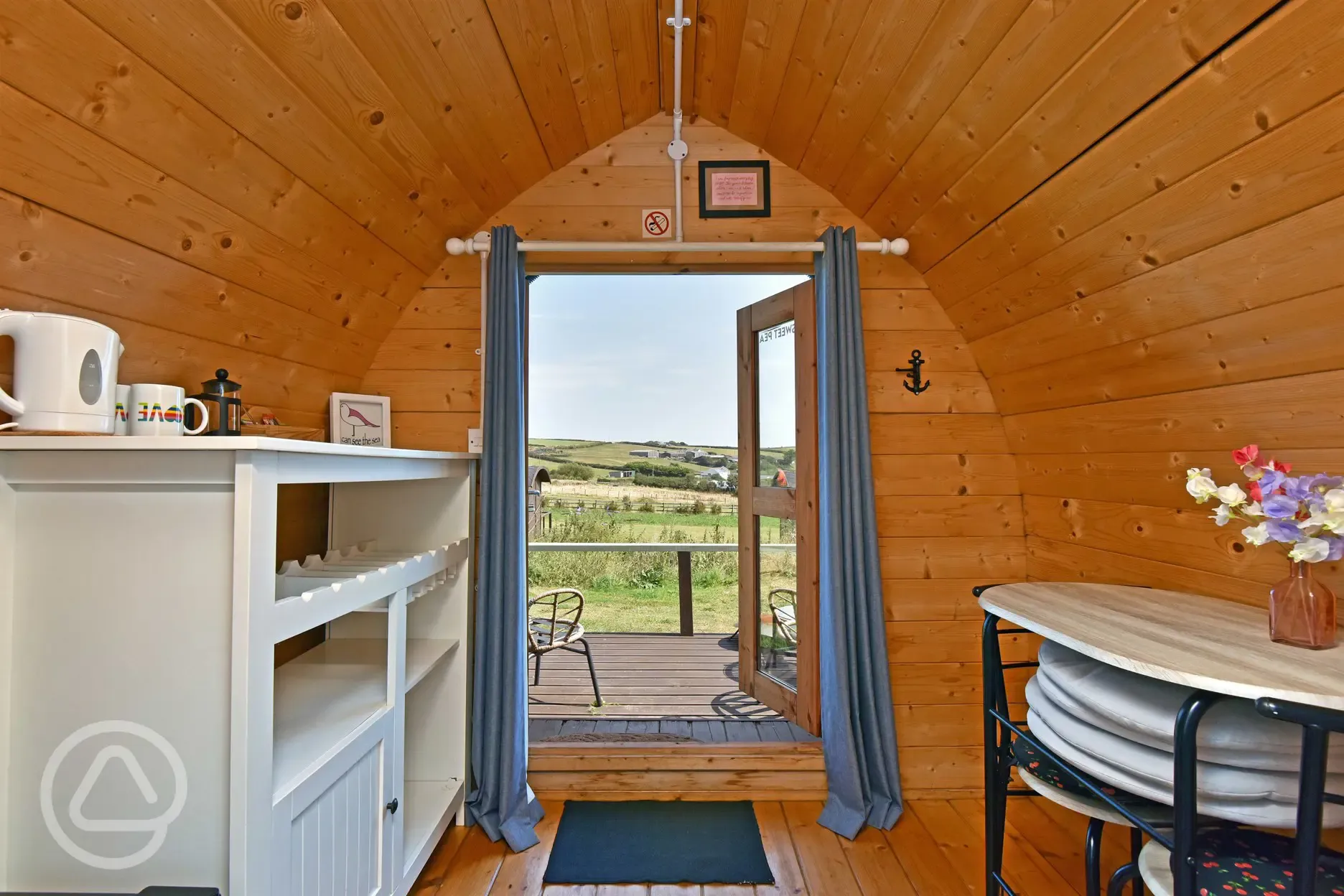 Sweet Pea glamping pod interior 