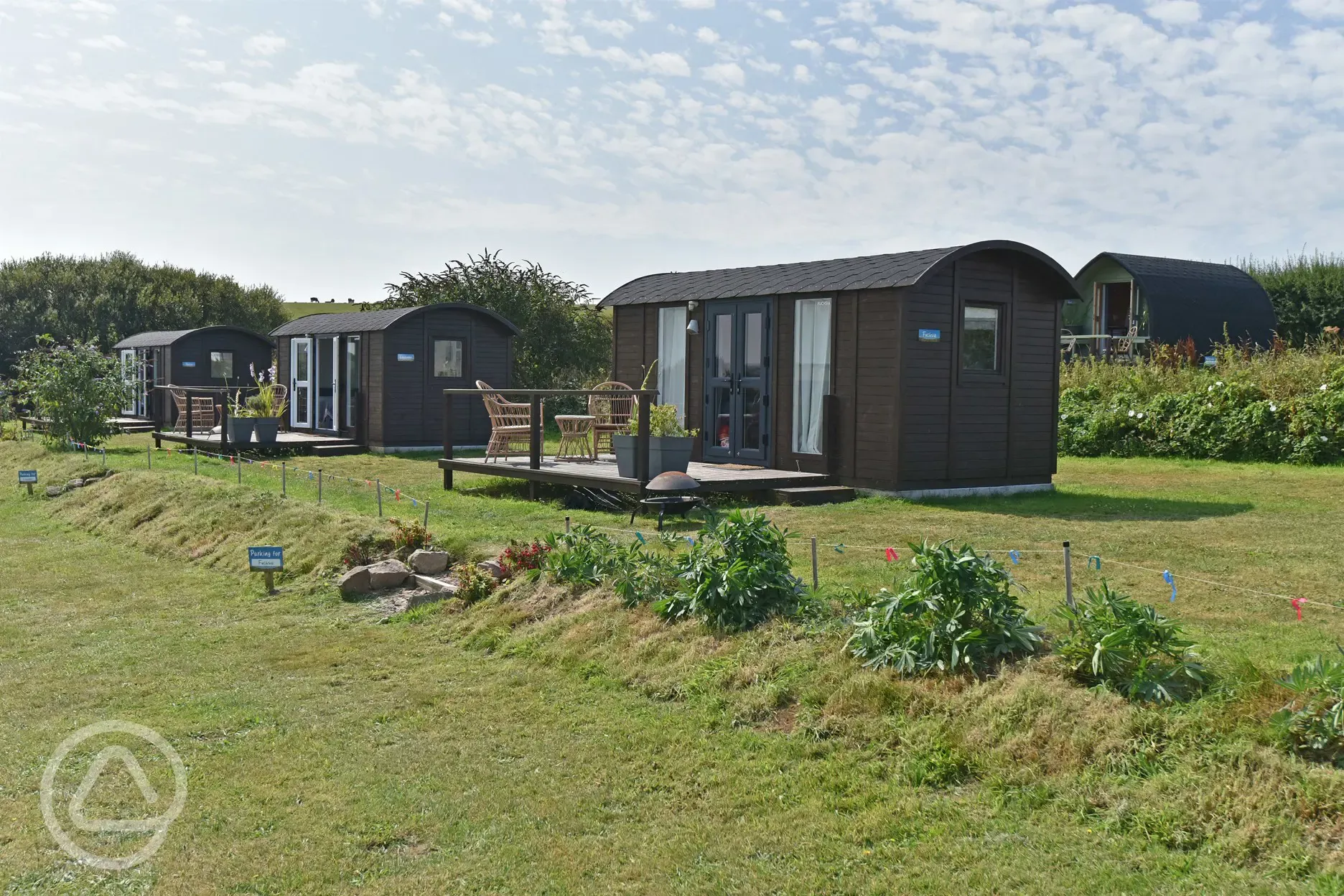 Dahlia, Lavender and Fuchsia large glamping pods 