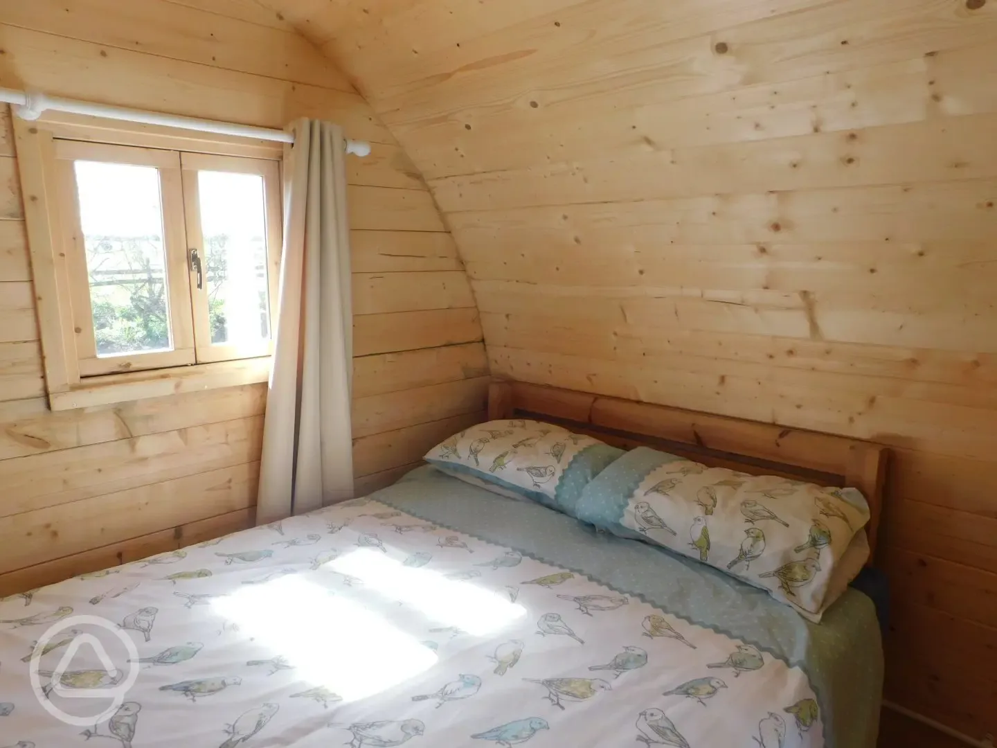 Glamping pod bed