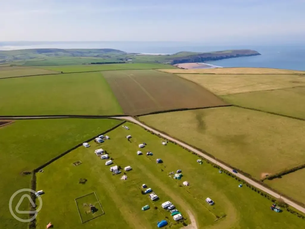 Aerial view of campsite