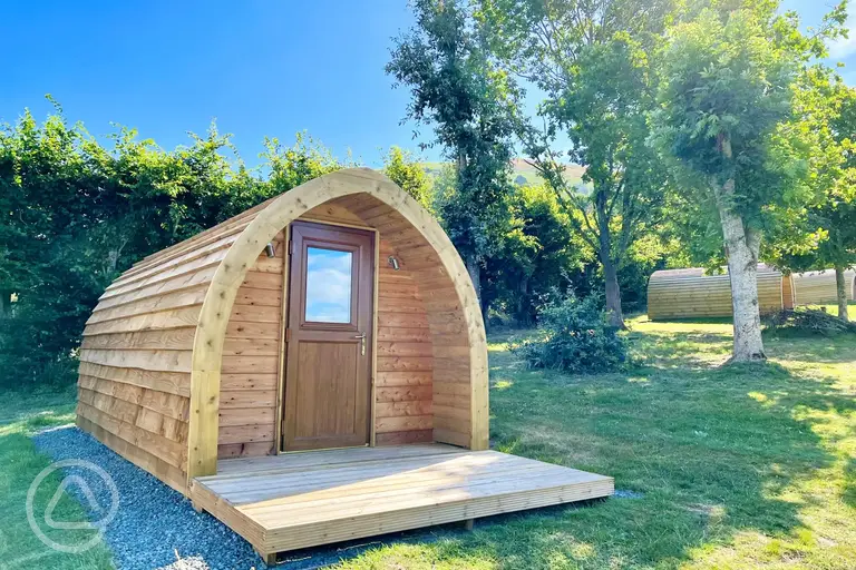 Heated camping pod exterior 