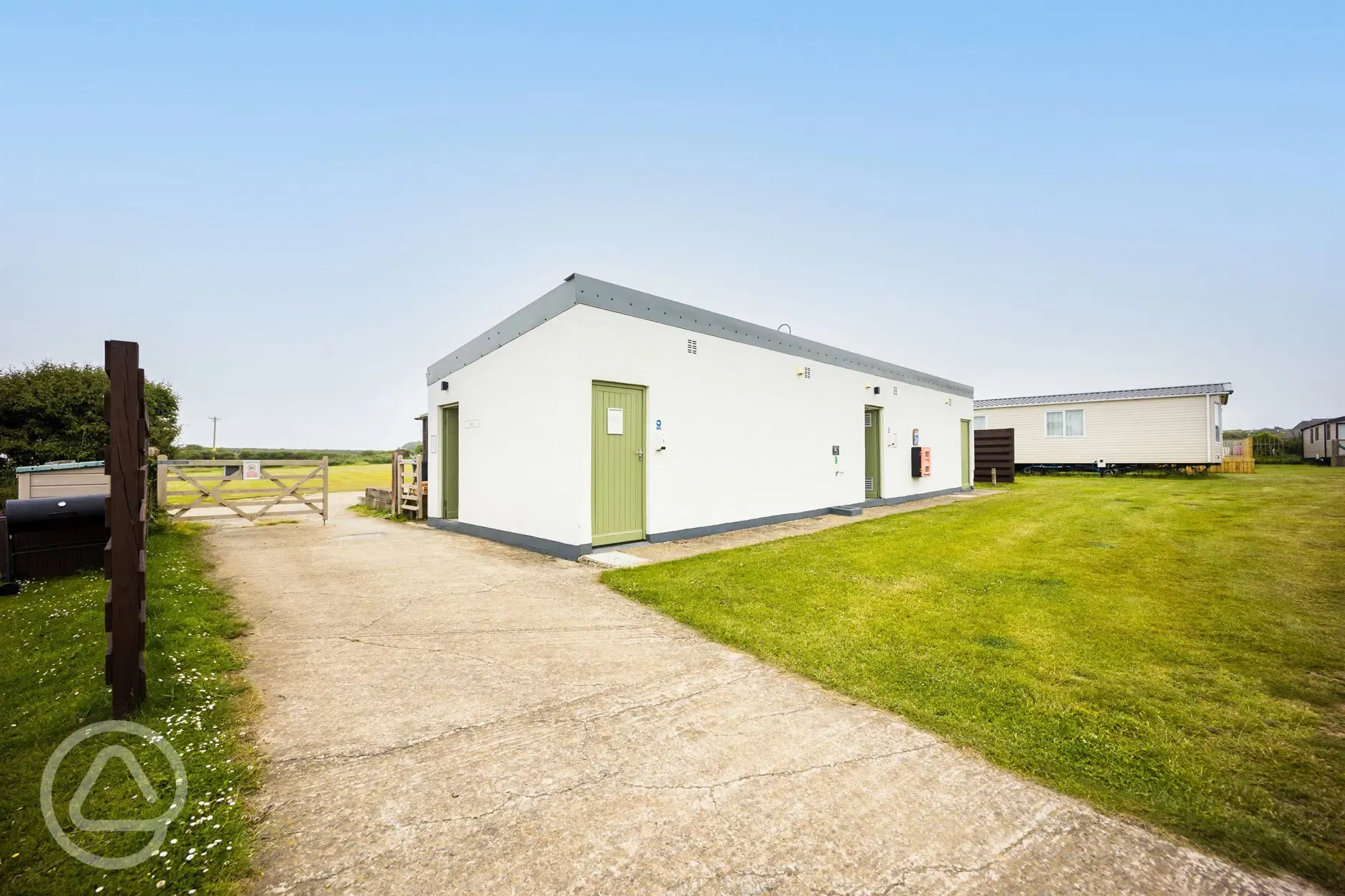 Facilities block with showers and toilets