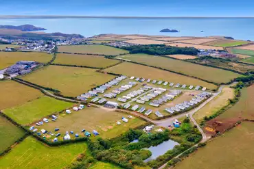 Llanungar Caravan and Camping aerial with sea views