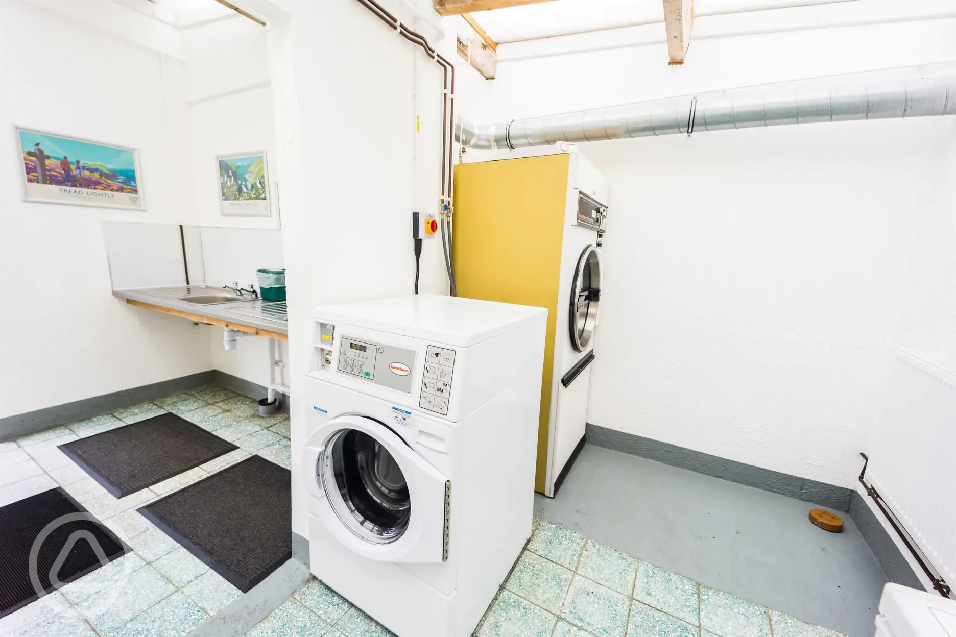 Laundry facilities with coin-operated machines