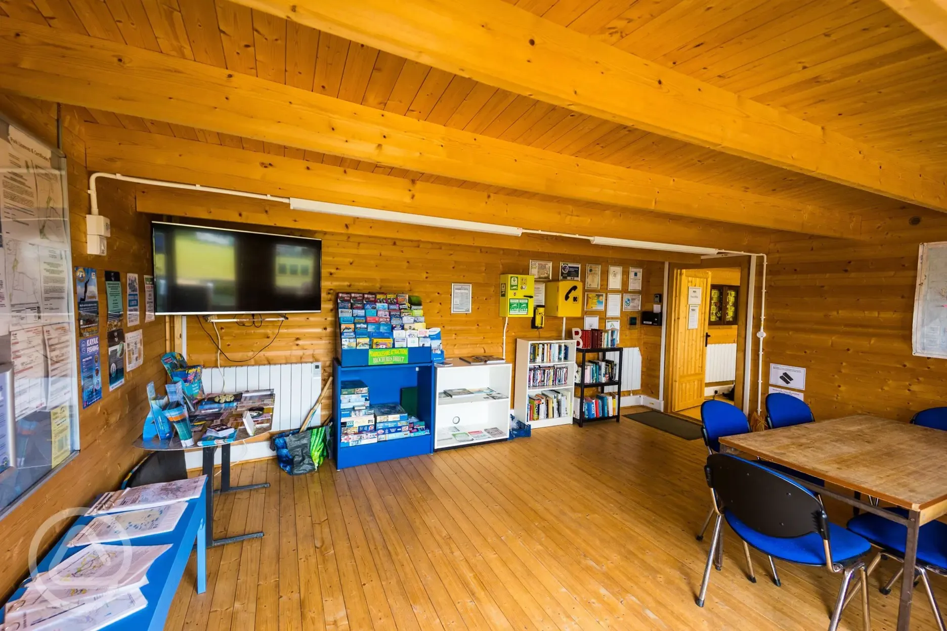 Information hut interior with local maps, books, and leaflets (open 24/7)