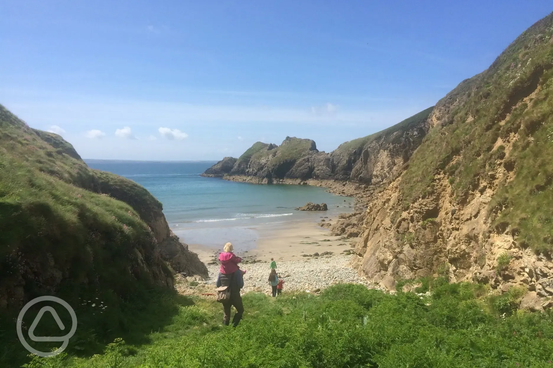 Walk down to Porthmynywyd Beach from the coastal path