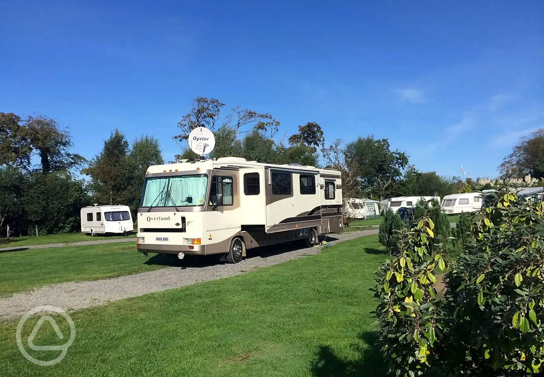 RV pitches at Llwyn Ffynnon Caravan Park