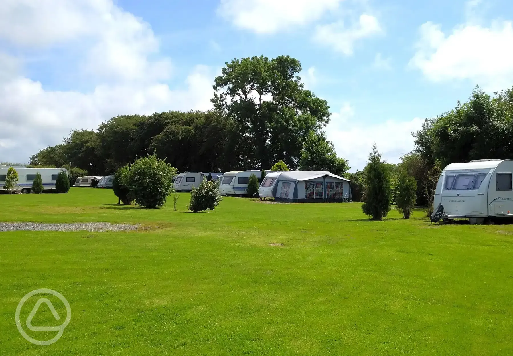 Grass touring at Llwyn Ffynnon Caravan Park