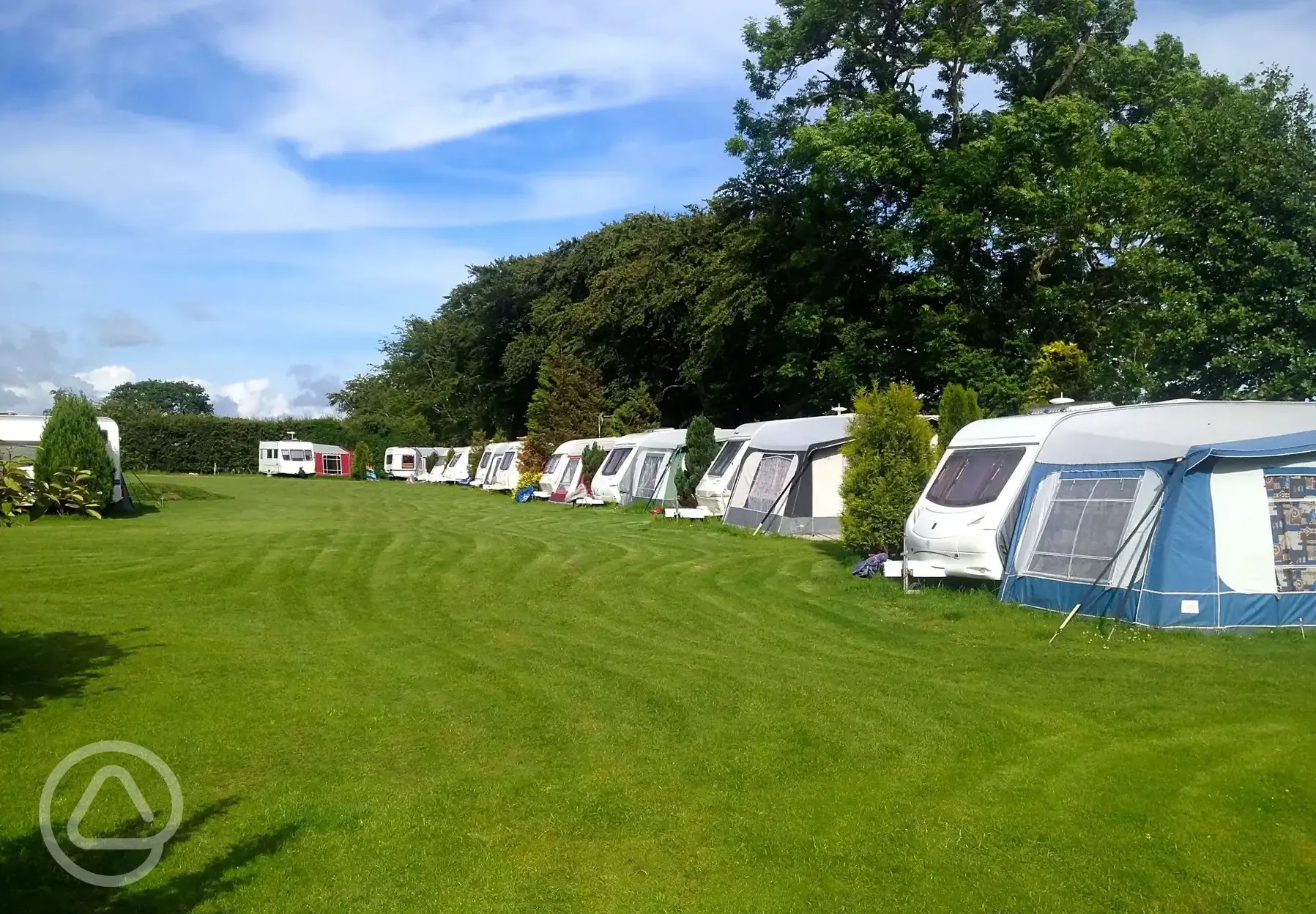 Touring spaces at Llwyn Ffynnon Caravan Park