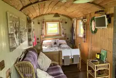 The Hut shepherd's hut interior