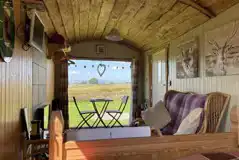 The Hut shepherd's hut interior